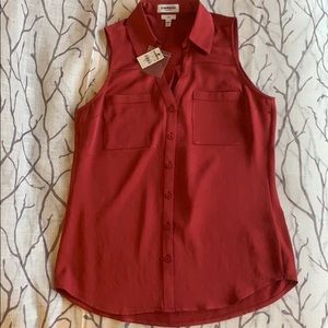 Red Sleeveless Blouse